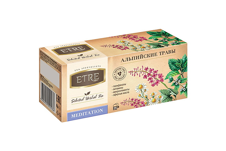 Чайный напиток Meditation Альпийские травы, 25 пакетиков «ETRE», 37,5 г