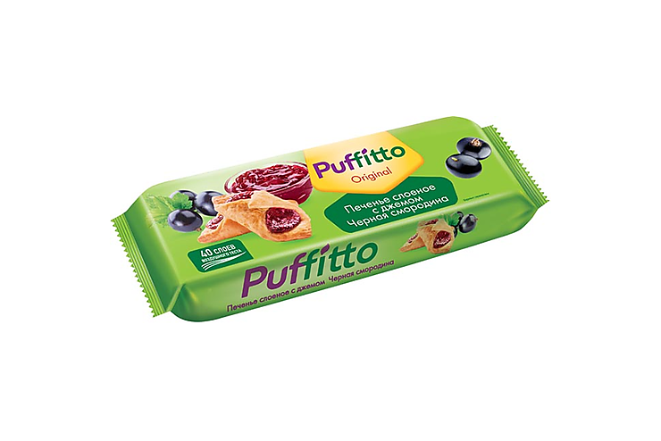 Печенье слоеное Puffitto c начинкой «Черная смородина» «Puffitto original», 125 г