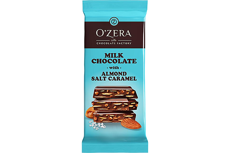 Шоколад Milk chocolate with Almonds salt caramel «O'Zera», 90 г