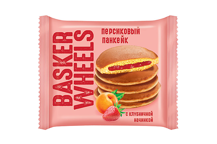 Pancake персиковый с клубничной начинкой «Basker Wheels», 36 г