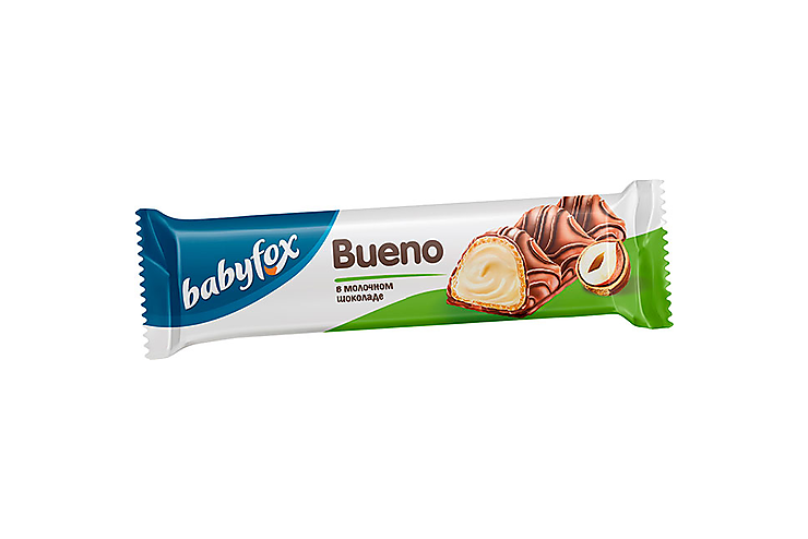 Батончик вафельный Bueno в молочном шоколаде «BabyFox», 23 г