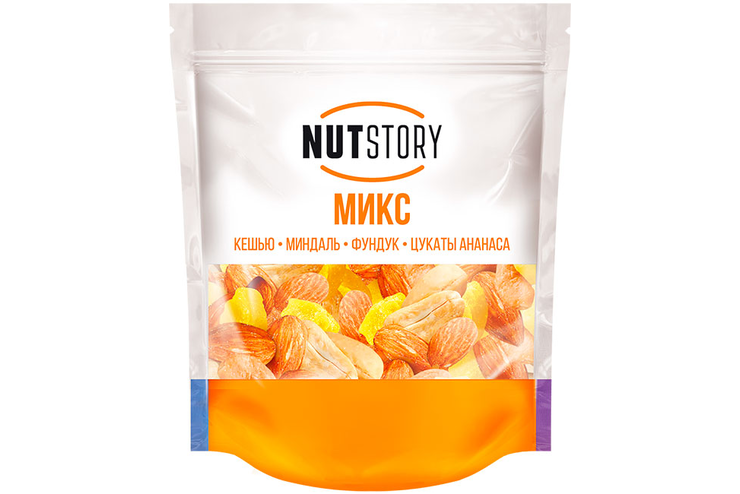 Микс из кешью, миндаль, фундук, цукаты ананаса «NutStory», 150 г
