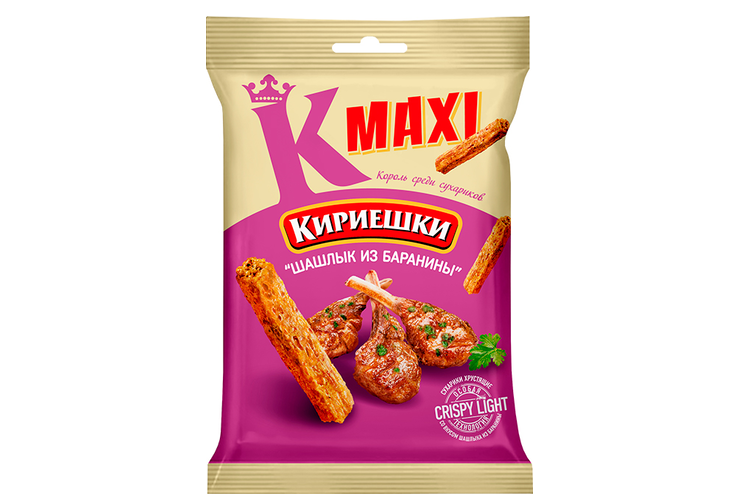 Сухарики со вкусом «Шашлык из баранины» «Кириешки Maxi», 60 г Сухарики со вкусом «Шашлык из баранины» «Кириешки Maxi», 60 г