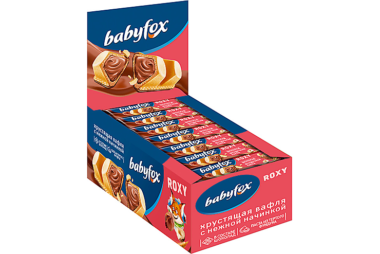 Вафельный батончик Roxy Шоколад/фундучная паста «BabyFox», 18,2 г