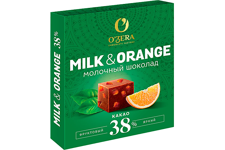 Шоколад молочный Milk & Orange «O'Zera», 90 г