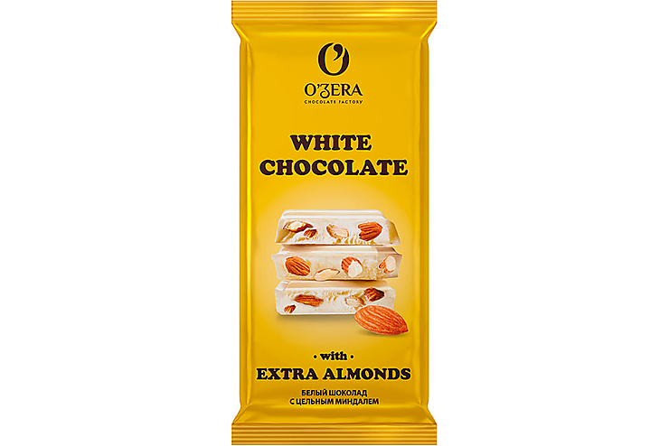 Шоколад White and Extra Almond «O'Zera», 90 г