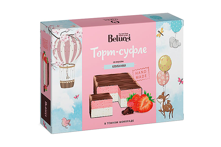 Торт-суфле со вкусом клубники «Belucci», 400 г Торт-суфле со вкусом клубники «Belucci», 400 г
