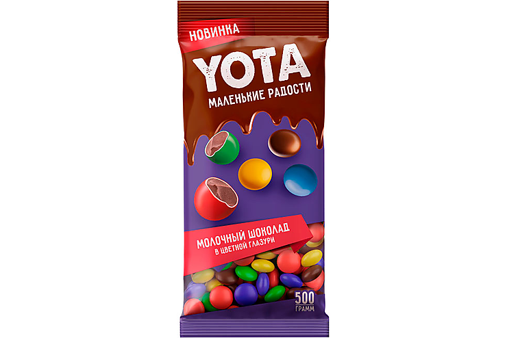 Драже молочный шоколад в цветной глазури «Yota» (упаковка 0,5 кг)