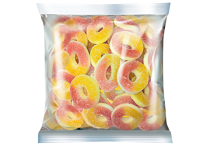 Мармелад жевательный «Колечки со вкусом персика» «KrutFrut» (упаковка 0,5 кг)