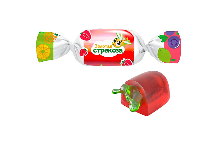 Конфеты желейные «Золотая стрекоза» Клубничный mix, (упаковка 0,5 кг ...