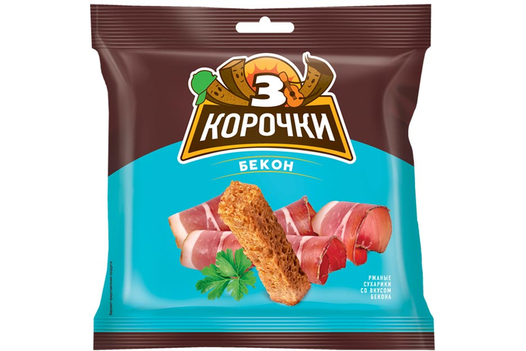 Сухарики со вкусом бекона «3 Корочки», 100 г Сухарики со вкусом бекона «3 Корочки», 100 г