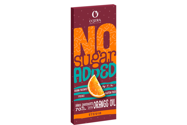 Горький шоколад No sugar added Dark&Orange «O'Zera», 90 г