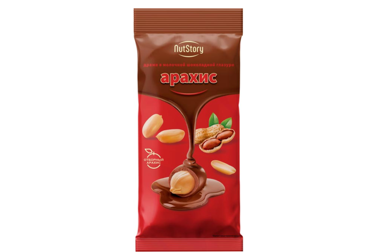Драже в молочной  шоколадной глазури «Арахис» «NutStory» (упаковка 0,5 кг)