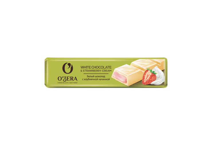 Шоколадный батончик  White & Strawberry cream «O'Zera», 45 г