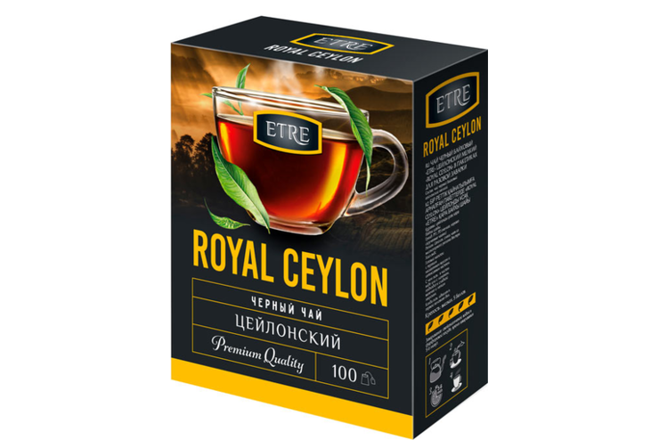 Чай Royal Ceylon черный цейлонский отборный, 100 пакетиков «ETRE», 200 г