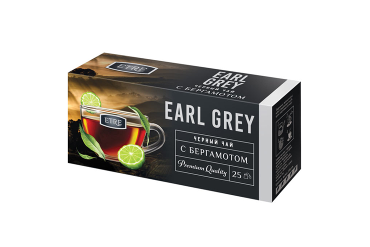Чай Earl Grey черный с бергамотом, 25 пакетиков «ETRE», 50 г