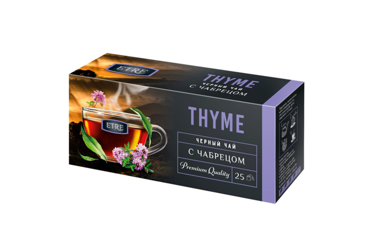Чай Thyme черный с чабрецом, 25 пакетиков «ETRE», 50 г