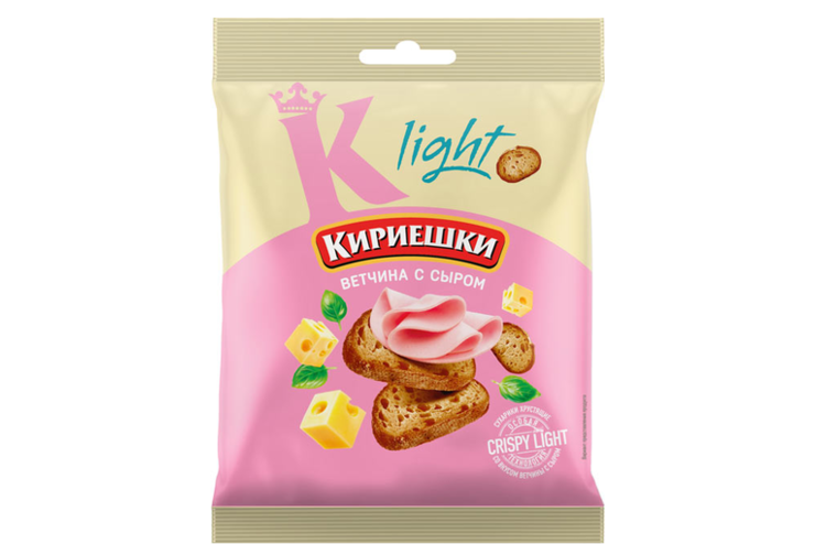 Сухарики со вкусом ветчины с сыром «Кириешки Light», 33 г