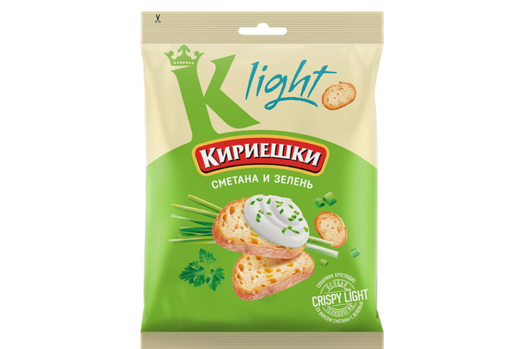 Сухарики со вкусом сметаны и зелени «Кириешки Light», 80 г