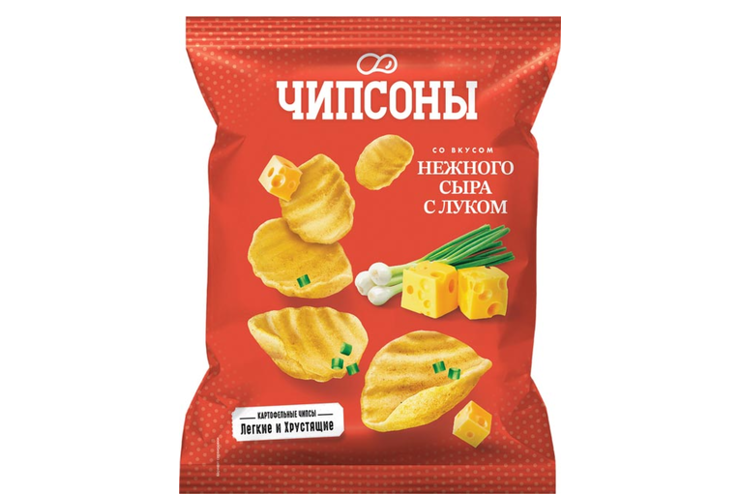 Чипсы со вкусом нежного сыра с луком «Чипсоны», 90 г