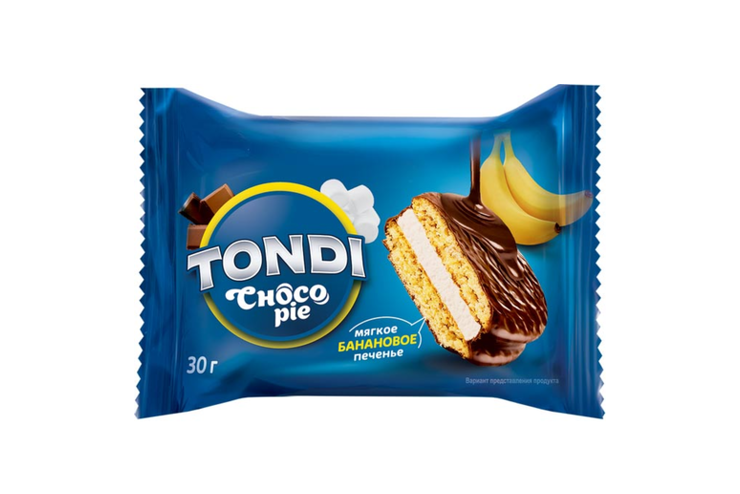 Choco Pie банановый «Tondi» (коробка 2,13 кг) Choco Pie банановый «Tondi» (коробка 2,13 кг)