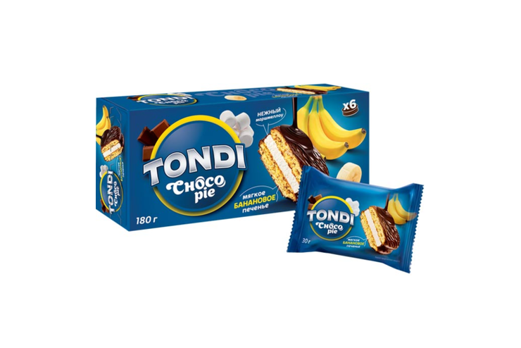 Choco Pie банановый «Tondi», 180 г Choco Pie банановый «Tondi», 180 г