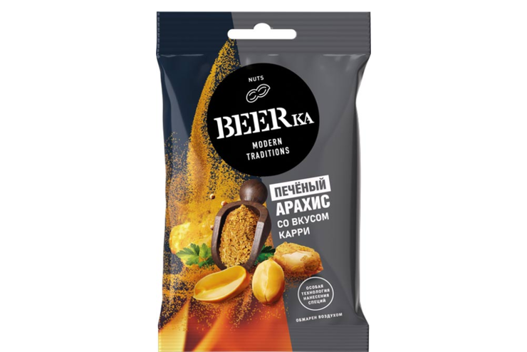 Арахис печёный со вкусом карри «Beerka», 90 г