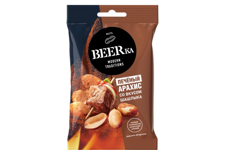 Арахис печёный со вкусом шашлыка «Beerka», 90 г