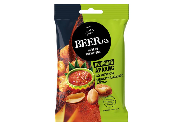 Арахис печёный со вкусом мексиканского соуса «Beerka», 90 г