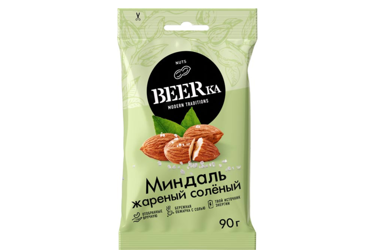 Миндаль жареные соленые «Beerka», 90 г