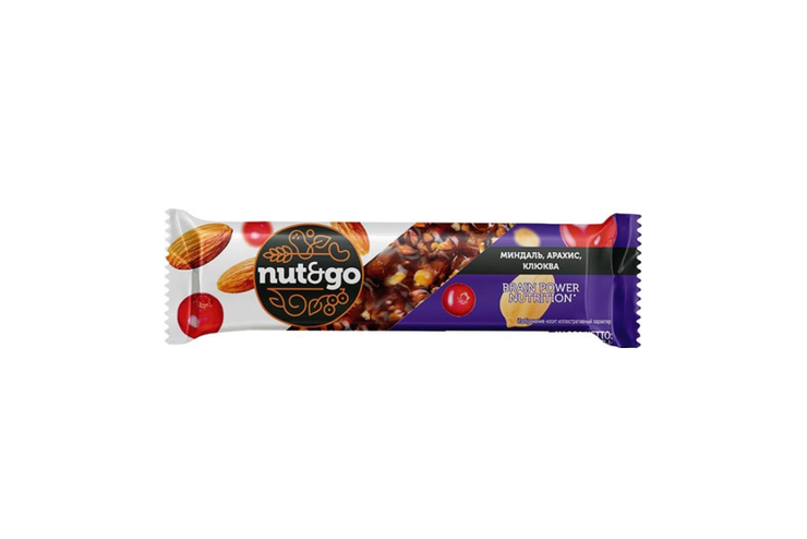 Батончик Миндаль, арахис, клюква «Nut&Go», 50 г