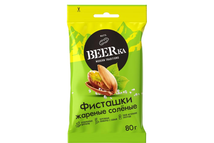 Фисташки жареные, солёные «Beerka», 80 г