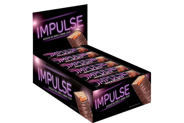 Вафли «Impulse» с мягкой карамелью в глазури, 16 г