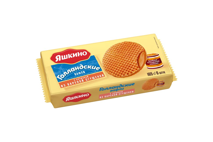Вафли «Голландские» с варёной сгущёнкой «Яшкино», 165 г