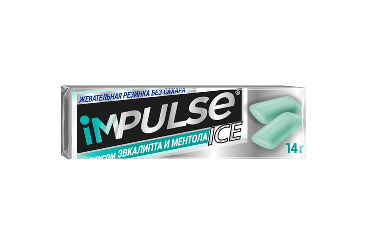 Жевательная резинка со вкусом эвкалипта и ментола «Impulse ICE», 14 г Жевательная резинка со вкусом эвкалипта и ментола «Impulse ICE», 14 г