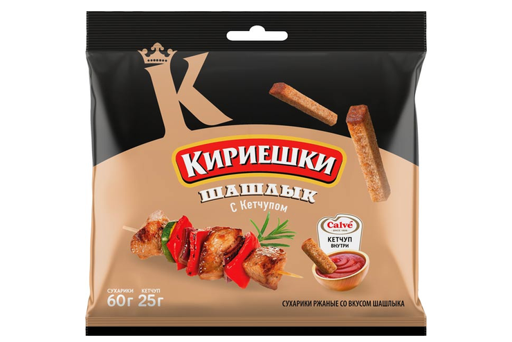 Сухарики со вкусом шашлыка и кетчупом  «Calve» «Кириешки», 85 г
