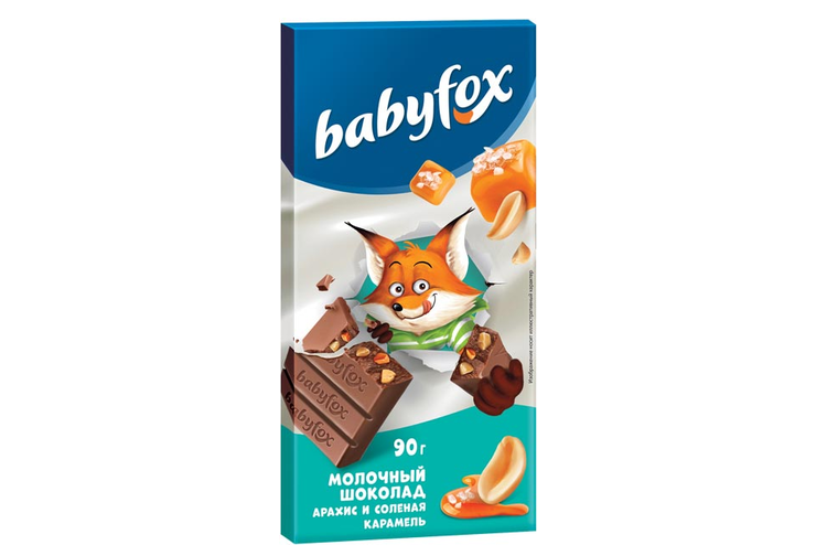 Молочный шоколад с арахисом и солёной карамелью «BabyFox», 90 г Молочный шоколад с арахисом и солёной карамелью «BabyFox», 90 г