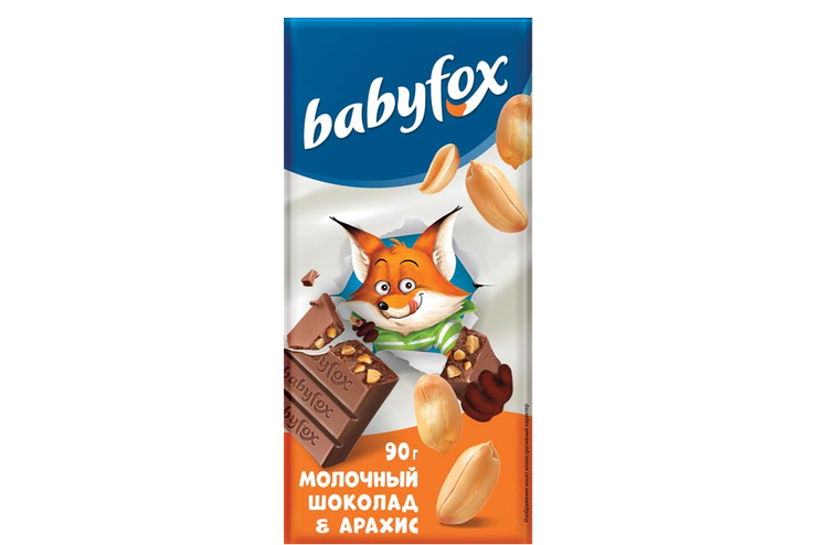 Молочный шоколад с арахисом «BabyFox», 90 г Молочный шоколад с арахисом «BabyFox», 90 г