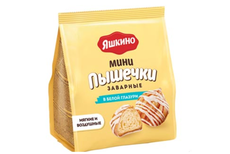 «Заварные пышечки» в белой глазури «Яшкино», 153 г