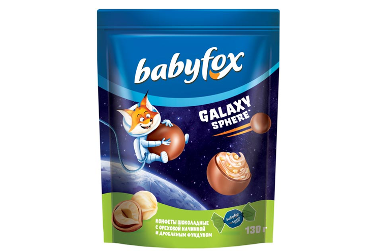 Конфеты шоколадные Galaxy sphere с фундуком «BabyFox», 130 г