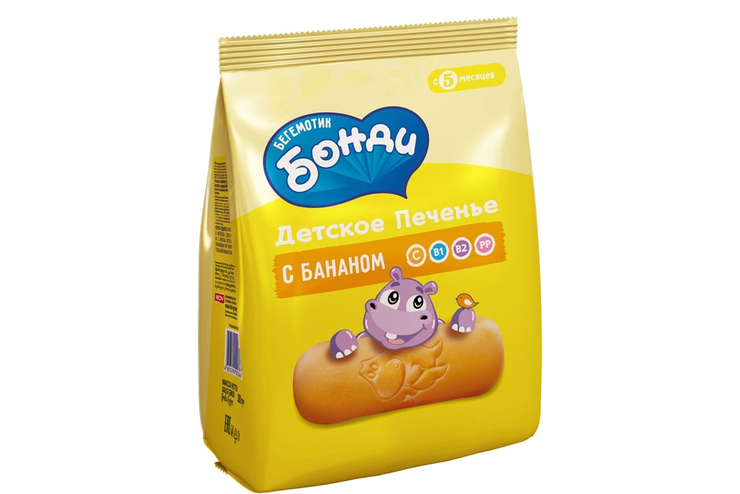 Детское печенье с бананом «Бегемотик Бонди», 180 г Детское печенье с бананом «Бегемотик Бонди», 180 г