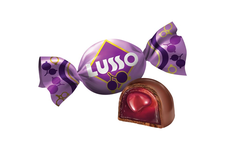 Конфета Lusso со вкусом чёрной смородины, 190 г