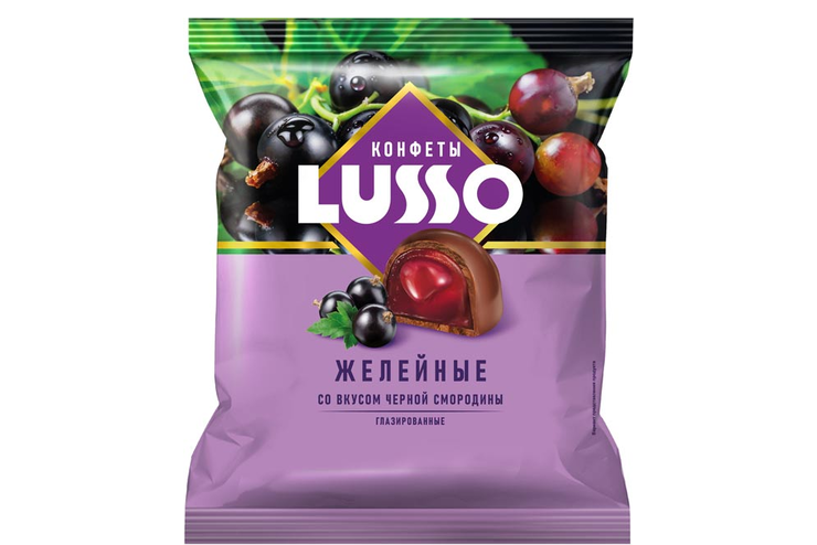 Конфета Lusso со вкусом чёрной смородины, 190 г