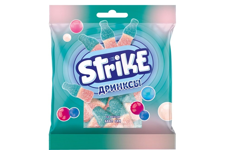 Мармелад жевательный «Дринксы» со вкусом бабл-гам «Strike», 70 г