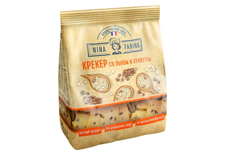 Крекер со льном и кунжутом «Nina Farina», 145 г