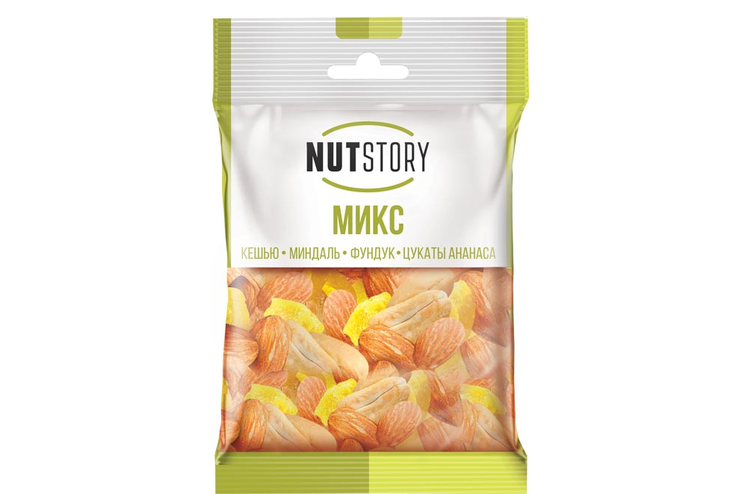 Кешью, миндаль, фундук и цукаты ананаса «NutStory», 43 г