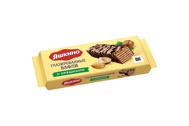 Вафли «Глазированные с орешками» «Яшкино», 200 г