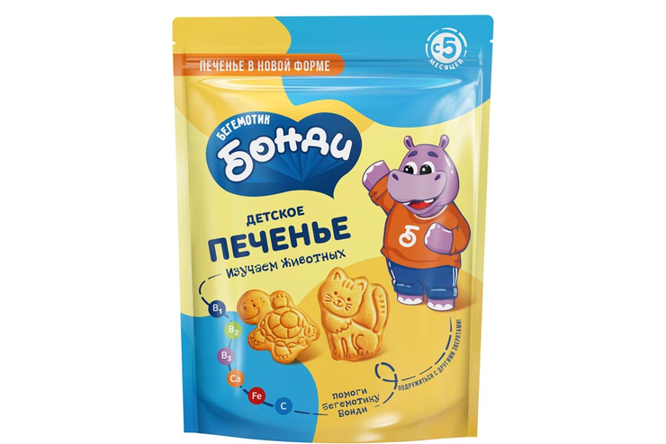 Детское печенье «Изучаем животных» «Бегемотик Бонди», 80 г Детское печенье «Изучаем животных» «Бегемотик Бонди», 80 г
