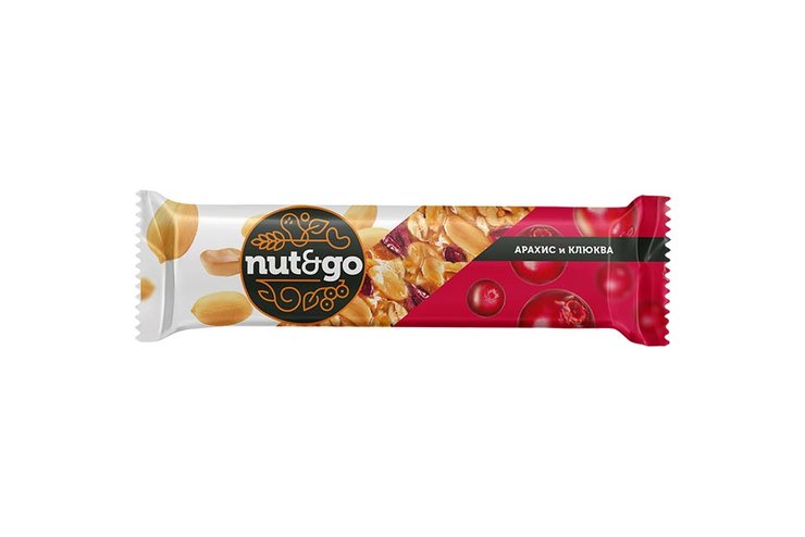 Батончик с арахисом и клюквой «Nut&Go», 42 г
