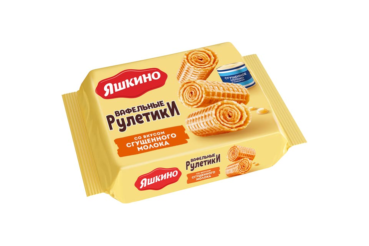 Рулетики вафельные со вкусом сгущённого молока «Яшкино», 160 г
